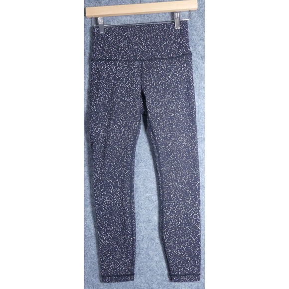 Lululemon 6 Leggings Wunder Under High Rise Magnetized Jacquard Black White - Picture 1 of 7